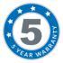 5 Year Warranty